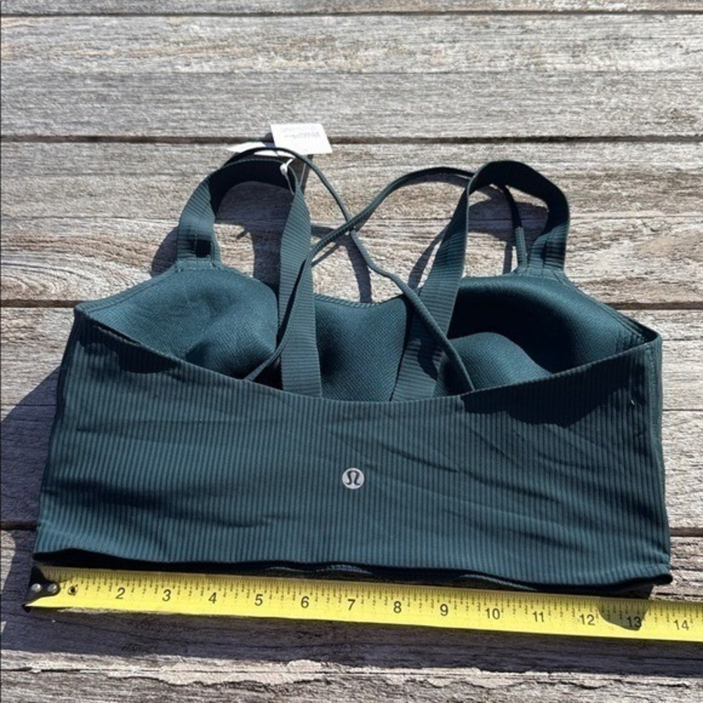 Lululemon Like a Cloud Ribbed Longline Bra D/DD Cup Indochine Blue size 10 NWT - Picture 2 of 6